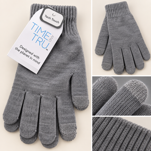 Guantes Time and Tru Tech Touch – Gris – Talla Única